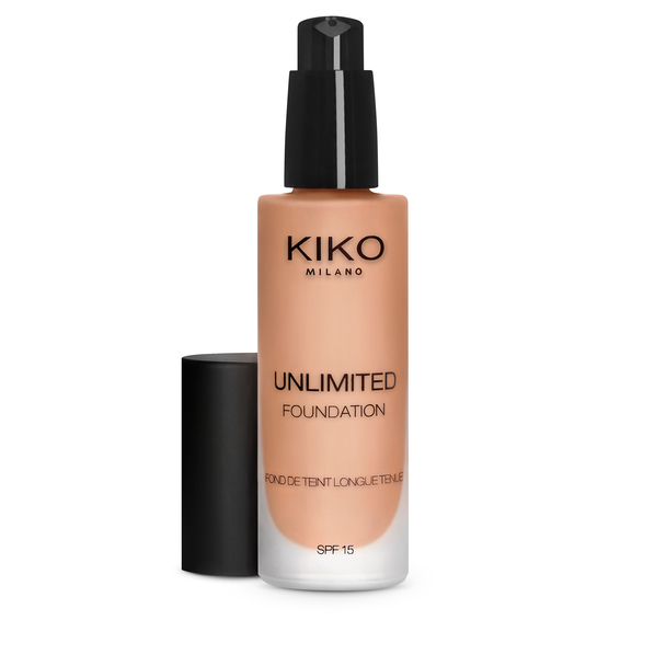 <p>Fondotinta fluido a lunga tenuta (fino a 24 ore**)</p> - Unlimited Foundation SPF 15 - KIKO MILANO