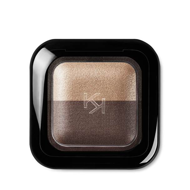 Wymienny, dwukolorowy, spiekany cień do powiek do nakładania na sucho i na mokro - Bright Duo Baked Eyeshadow - KIKO MILANO